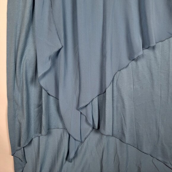 Soft Surroundings Dress Women's Medium Blue Asymmetric Flowy Long Sleeve Classic - Picture 4 of 9